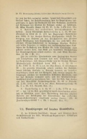 VII. Berechtigungen auf fremden Grundstücken