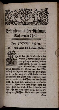 Der CXXVI. Psalm.