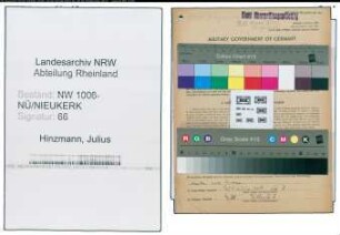 Entnazifizierung Julius Hinzmann , geb. 25.01.1902 (Arbeiter)