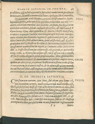 II. De Infinita Sapientia.