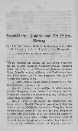 Freundschafts-, Handels- und Schifffahrts-Vertrag