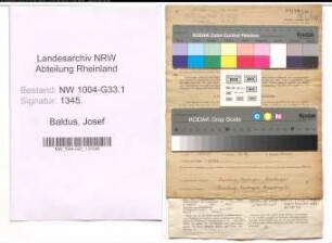 Entnazifizierung Josef Baldus , geb. 02.06.1901 (Lehrer)