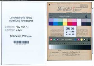 Entnazifizierung Wilhelm Schaefer , geb. 11.03.1901 (Mitinhaber)