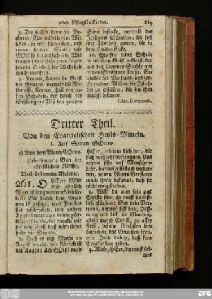 Dritter Theil. Von den Evangelischen Heyls-Mitteln.