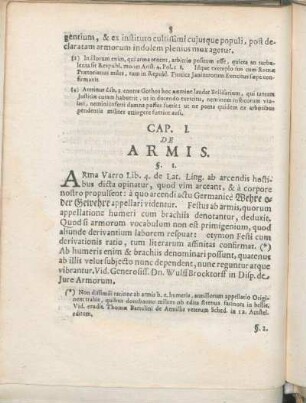 Cap. I. De Armis.