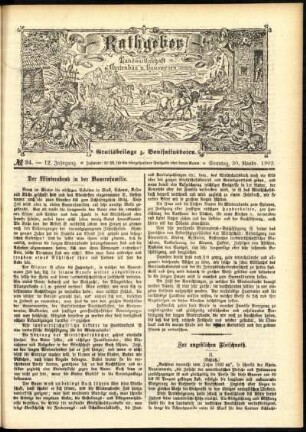 Ausgabe vom Sonntag, den 30. November 1902.