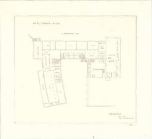 Fischer, Theodor; Bad Tölz (Bayern); Bruckbräu - Grundriss 1. OG