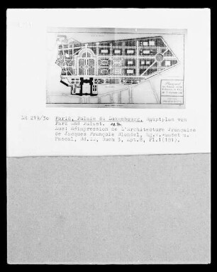 Paris, Palais du Luxembourg, Plan von Palast und Park