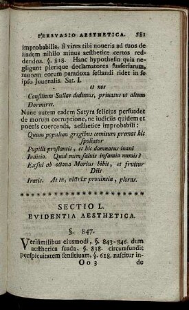 Sectio L. Euidentia Aesthetica. - Sectio LIII. Argumenta Persuasoria.