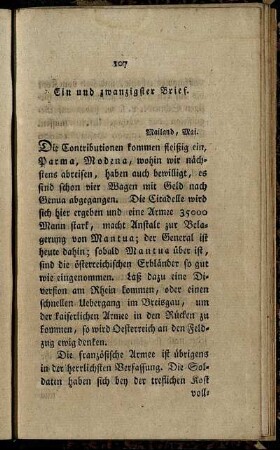 Ein und zwanzigster Brief. - Drey und zwanzigster Brief.