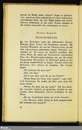Drittes Kapitel: Begeisterung