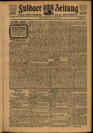Zweite Ausgabe vom Dienstag, den 02. Juli 1907.