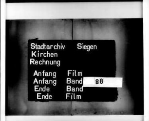 Kirchenrechnung der Stadt Siegen der Kirchmeister Johannes Affholderbach und Henrich Raab