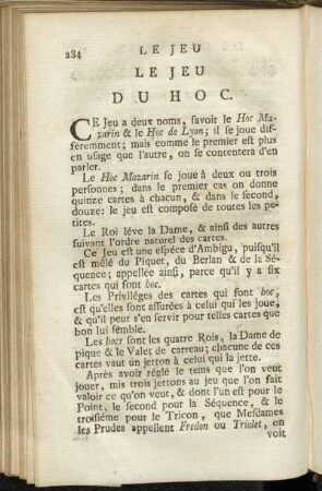 Le Jeu du Hoc.