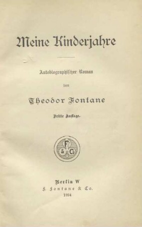 Meine Kinderjahre : autobiographischer Roman