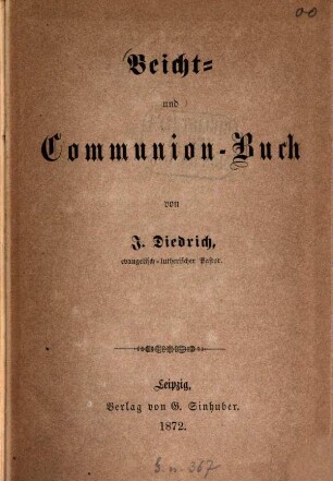 Beicht- und Communion-Buch