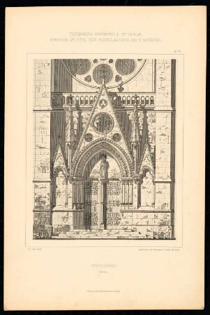 Pfarrkirche: Detail (aus: C. Schäfer, Die Bauhütte, Entwürfe im Stile des Mittelalters, 1. Bd., 1883, Tafel 57)