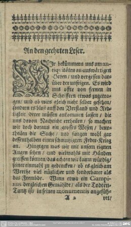 An den geehrten Leser
