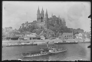 Meißen. Albrechtsburg u. Dom - Elbe m. Dampfer Pirna