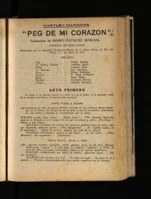 Peg de mir corazón : comedia de tres actos