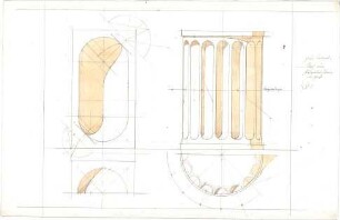 Lange, Ludwig; Darstellende Geometrie - Schatten in Kanneluren (Ansicht, Detail)