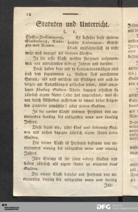 Statuten und Unterricht.