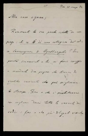 Nr. 1: Brief von Emilio Teza an Paul de Lagarde, Pisa, 25.3.1882