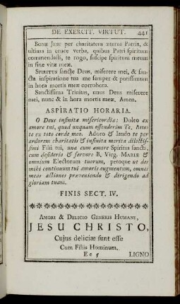 Amori & Delicio Generis Humani, Jesu Christo ...