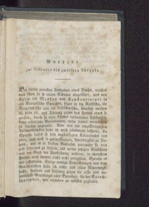 Vorrede zur siebenten bis zwölften Ausgabe.
