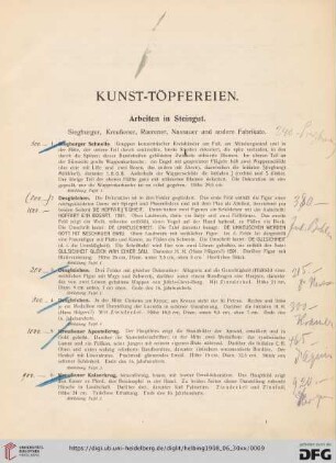 Kunst-Töpfereien (Nr. 1-82)