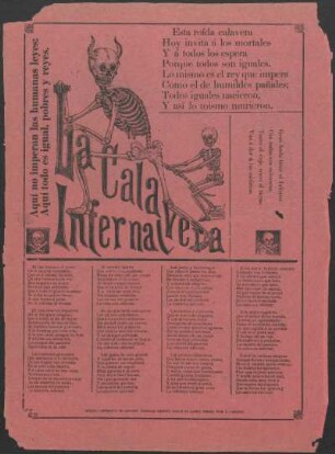 La calavera infernal : aquí no imperan las humanas leyes, aquí todo es igual, pobres y reyes