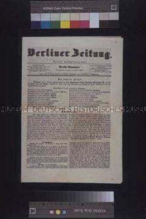 Zeitung: Berliner Zeitung, Probenummer; 23. Dezember 1848