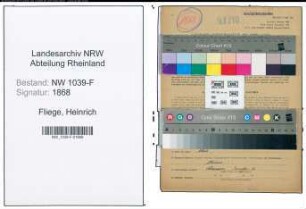Entnazifizierung Heinrich Fliege , geb. 19.04.1891 ()