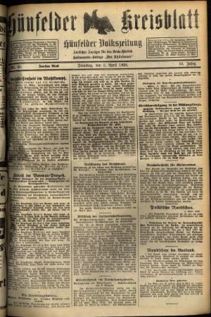 Zweite Ausgabe vom Dienstag, den 03. April 1928.