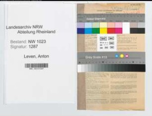 Entnazifizierung Anton Leven , geb. 08.04.1895 (Verw.Beamter)