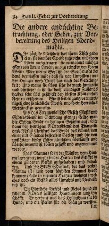 84-93, Die andere andächtige Betrachtung, oder Gebet, zur Vorbereitung des Heiligen Abendmahls.