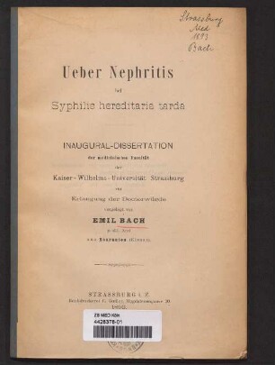 Ueber Nephritis bei Syphilis hereditaria tarda