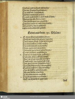 Gebet aus dem 131. Psalm