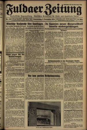 Erste Ausgabe vom Donnerstag, den 08. November 1934.