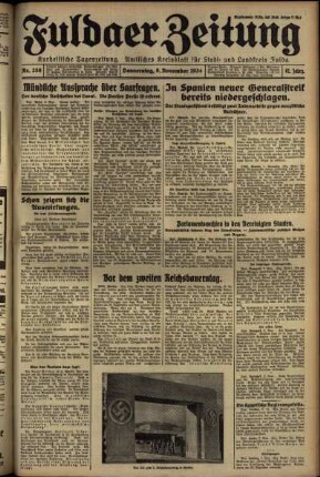 Erste Ausgabe vom Donnerstag, den 08. November 1934.