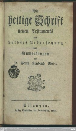 Die heilige Schrift neuen Testaments