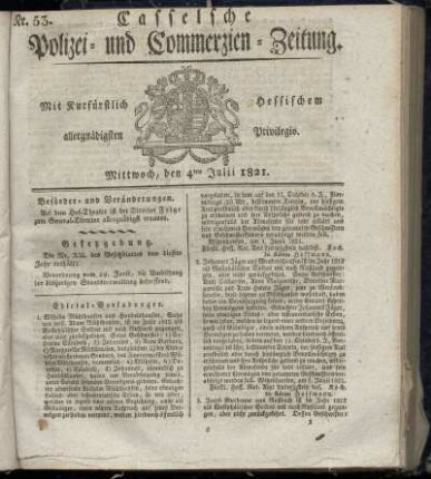 Nr. 53, Mittwoch den 4ten Julii. 1821