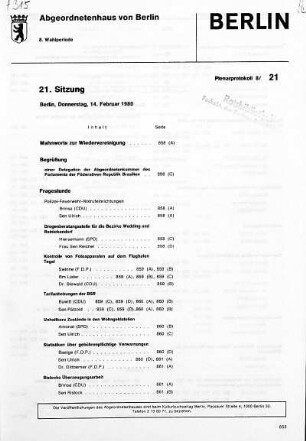 Nr. 21, 14. Februar 1980