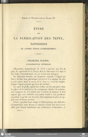 Première Partie. Considérations Générales