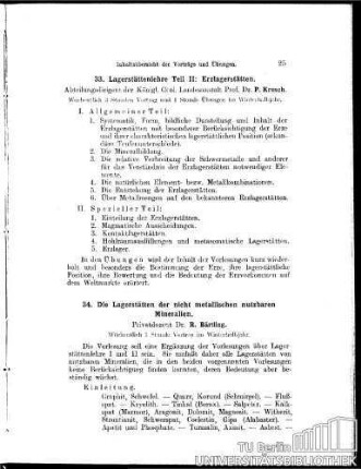 34. Die Lagerstätten der nicht metallischen nutzbaren Mineralien