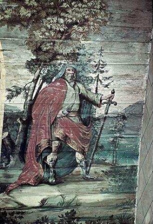 Bildfeld zwischen den Fenstern: Prophet mit Schwert (Judas Makkabäus?)