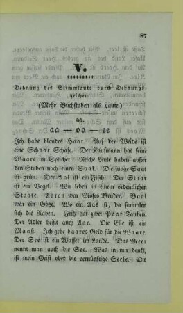 V. Dehnung des Stimmlauts durch Dehnungszeichen (Mehr Buchstaben als Laute)