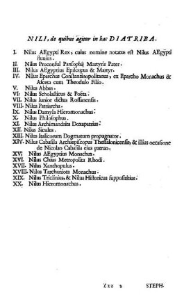 Nili, de quibus agitur in hac Diatriba.