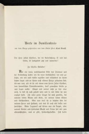 Worte im Familienkreis