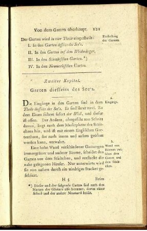 Zweites Kapitel. Garten diesseits des See´s.
